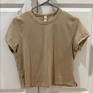 lululemon athletica classic cotton fit tee, tan